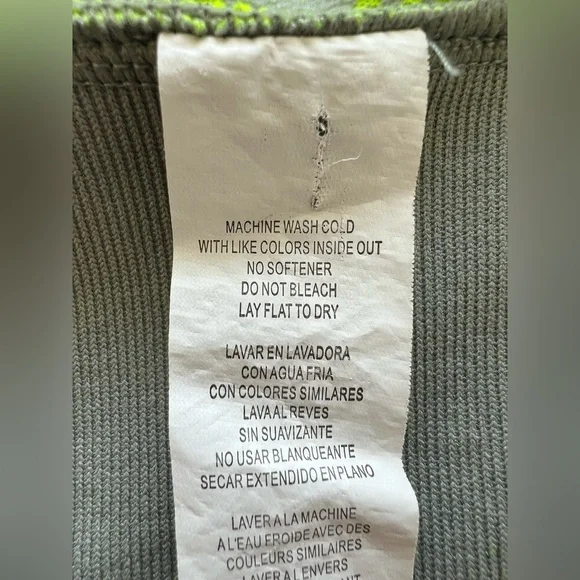 💚 EUC Fabletics Nanette Neon Green & Gray Floral Full-Zip Jacket | Women’s Small - Picture 12 of 13